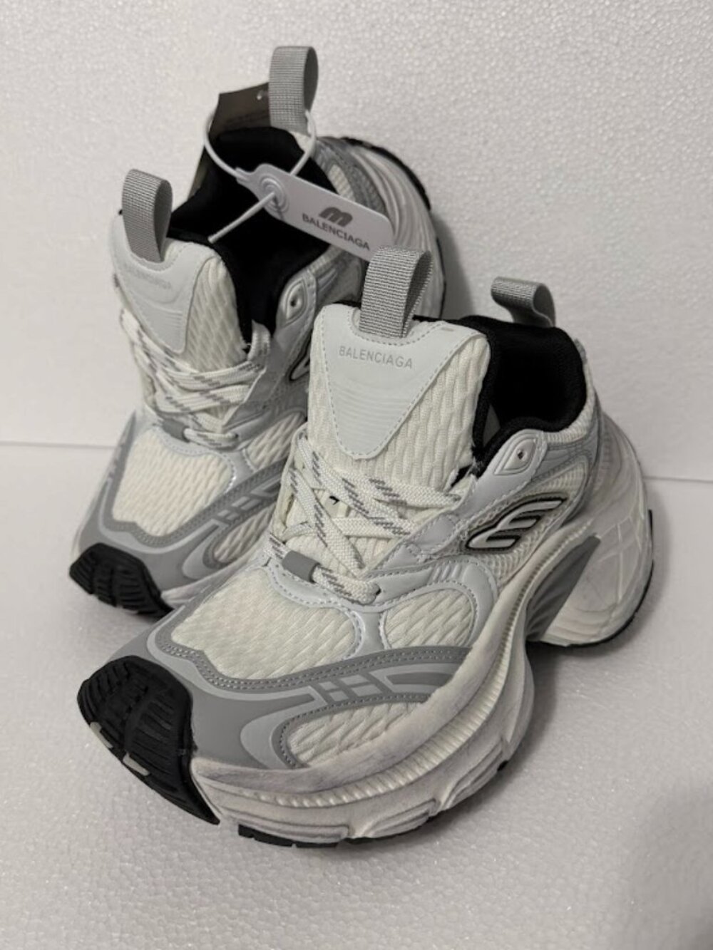 Premium Chunky Sneakers White Grey Platform Designer Style